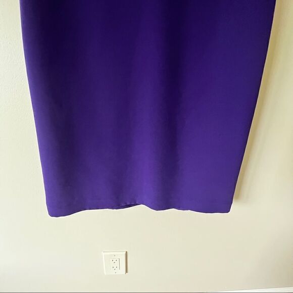 Jones New York Short Sleeve V-Neck Purple Embellished Party Dress Size 6 - Picture 7 of 8